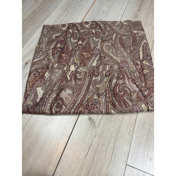 Vintage Paisley Wrap Skirt Neutral Browns Lined 90s Midi Boho Preppy Career Sz 2 - Picture 3 of 8